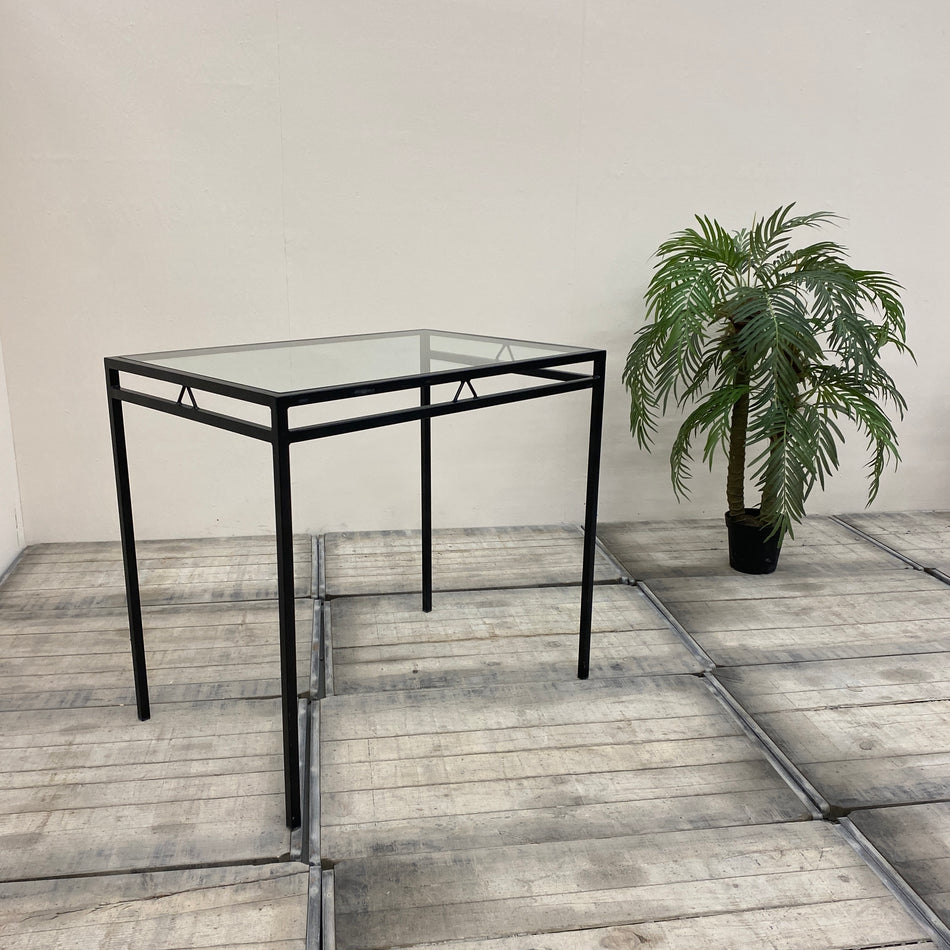 Stehtisch schwarz Glas Eisen Tisch 110x75 eckig Gebraucht