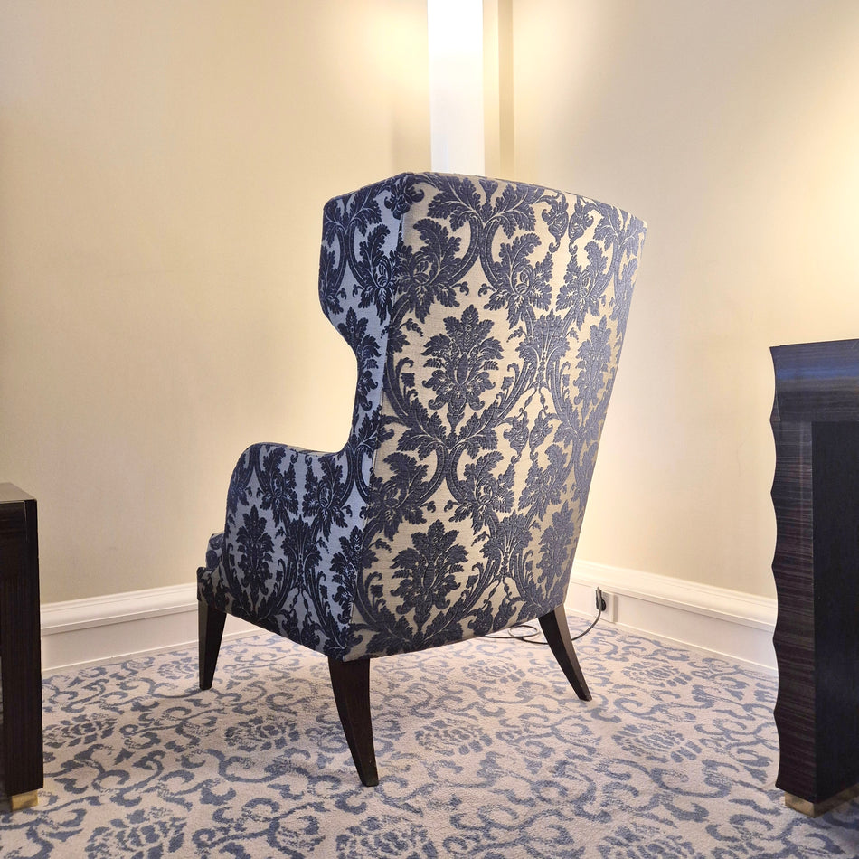 Luxus Ohrensessel blau gemustert aus Atlantic Hotel Hamburg Luxus Sessel gebraucht