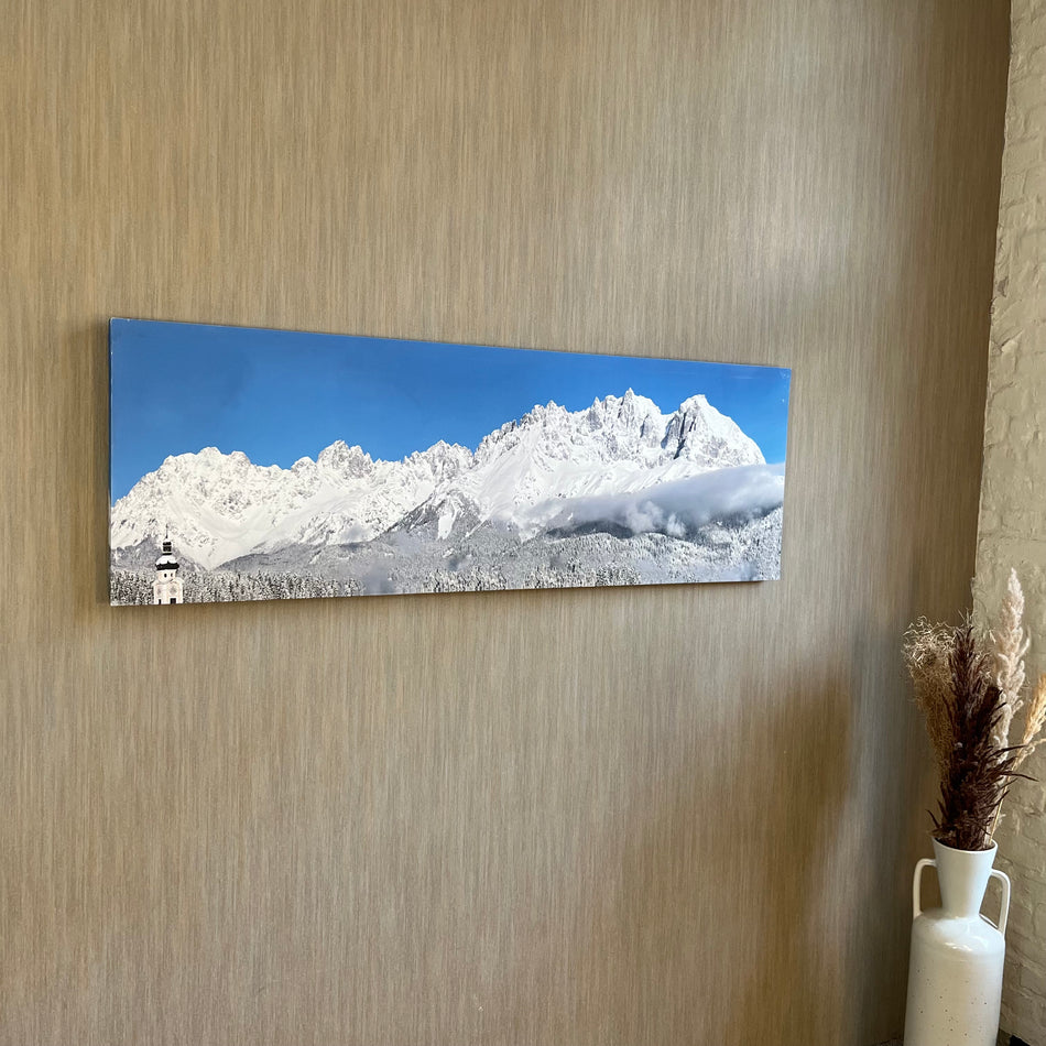 Wandbild gebraucht Farbdruck Leinwand Fotodruck Alpenlandschaft 150x50 Bild