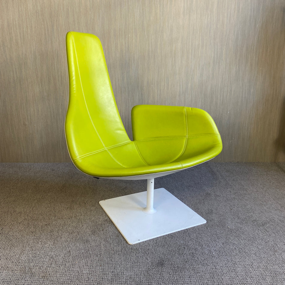 Poltrona Moroso Fjord Sessel grün NP 3500 Euro Drehsessel
