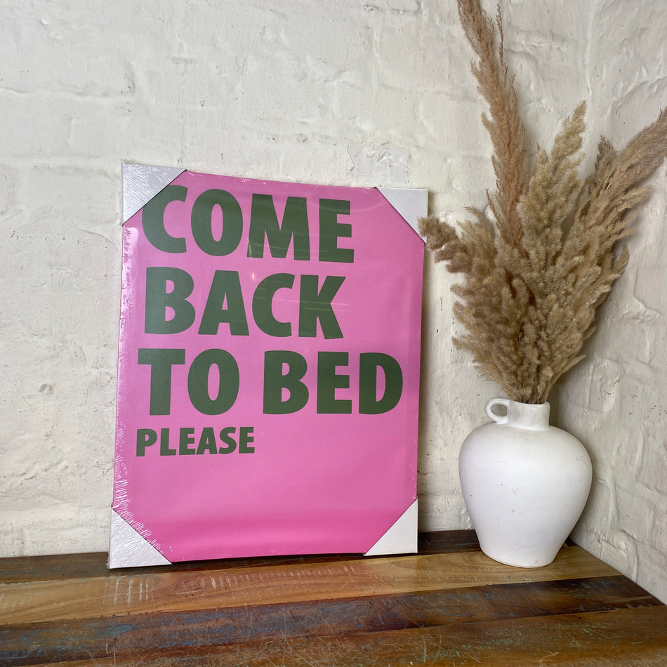 Gerahmtes Bild Come Back To Bed 40x50 cm Wandbild