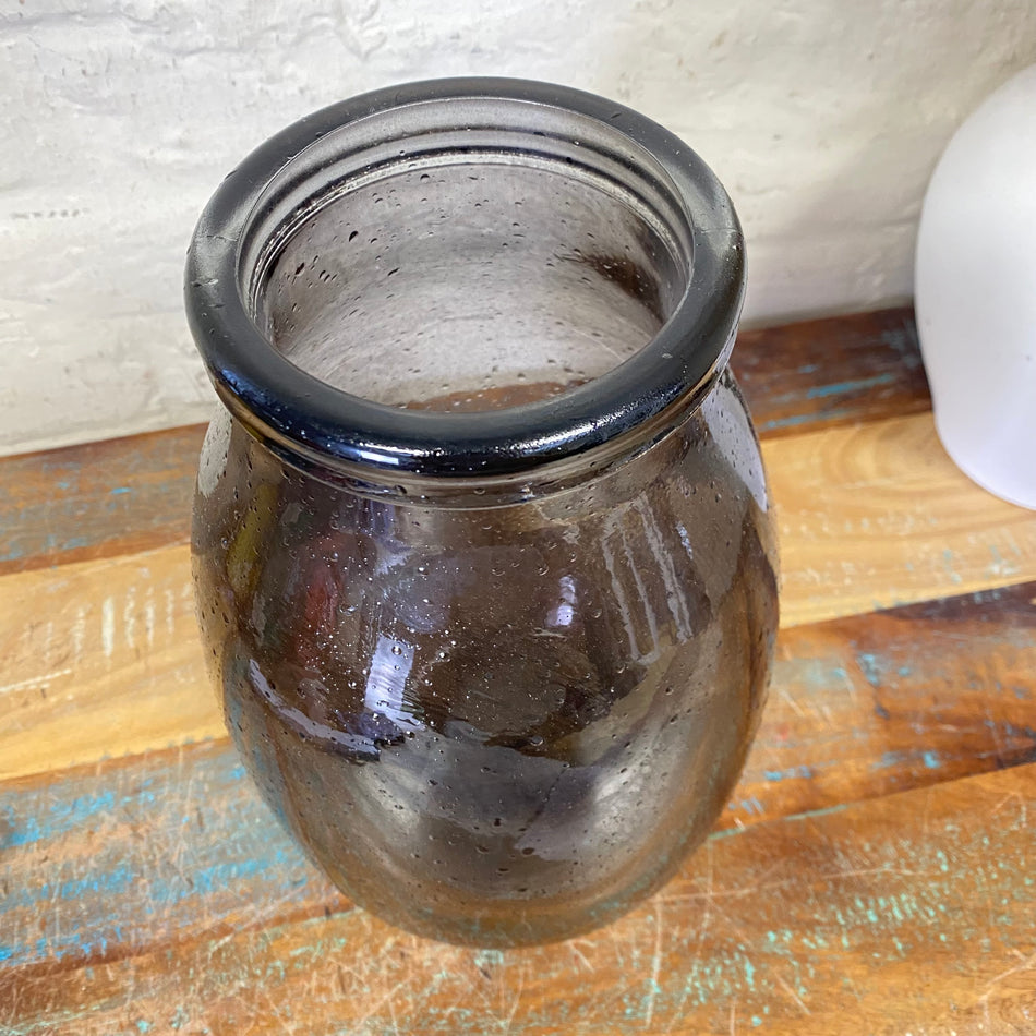 Vase grau recyceltes Glas 28cm Blumenvase