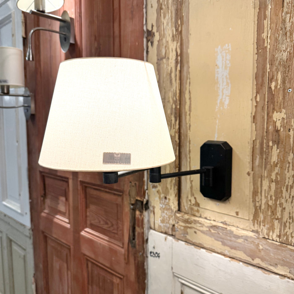 Wandleuchte schwarz weiß Metall Stoff Lampe Gebraucht