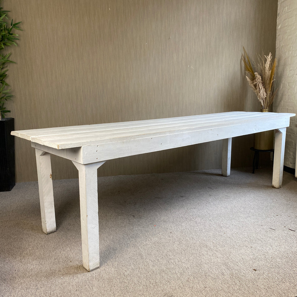Garten Tisch gebraucht weiß Massivholz 270cm Outdoor