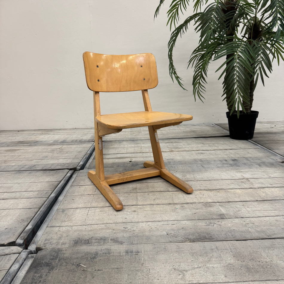 Vintage Kinderstuhl braun Eiche Holz Stuhl Schule Gebraucht