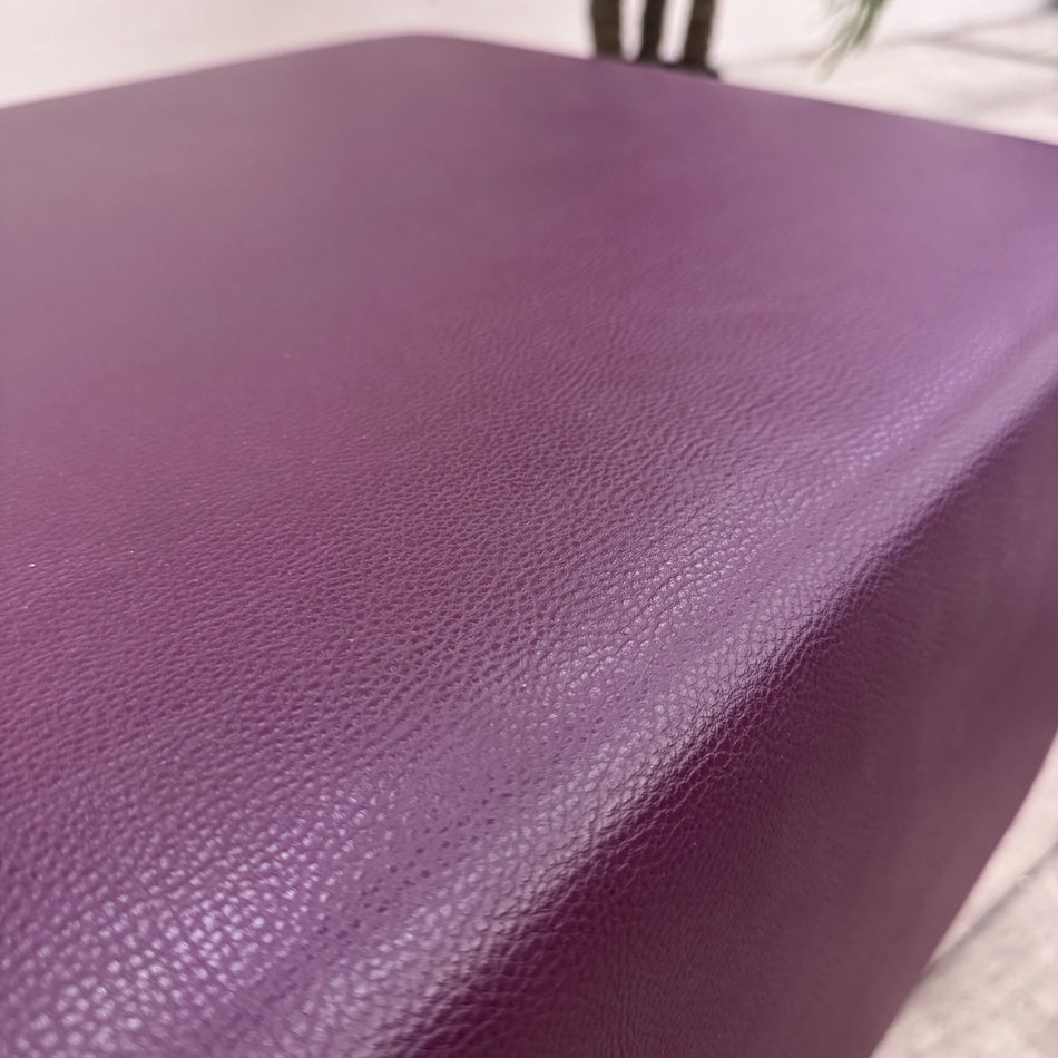 Sitzhocker Lila Kunstleder Fußhocker Gepolstert Gebraucht