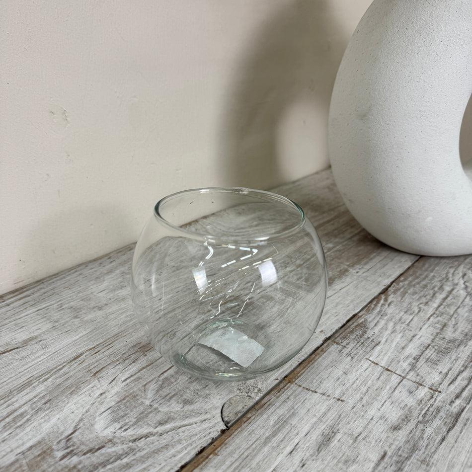Kugelvase Glasvase Glas Kugel Windlicht Tischdeko Transparent Deko Gebraucht