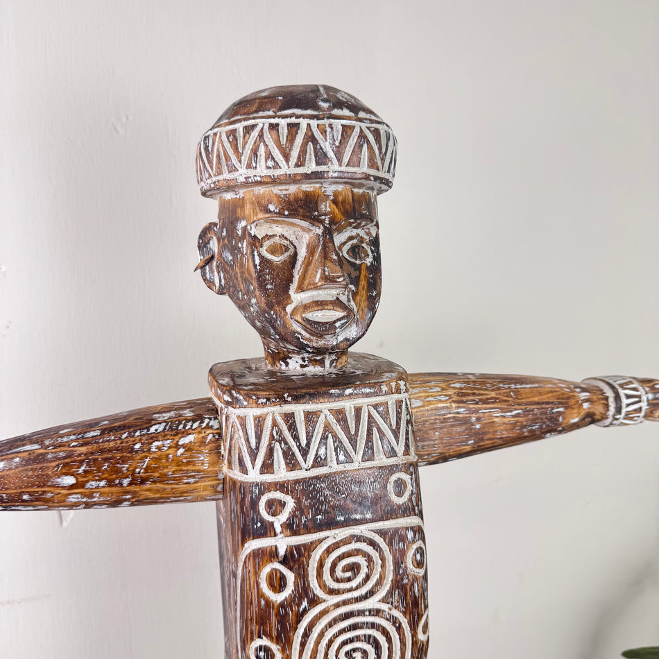 J-Line Holzfigur Ethno Deko Figur Gebraucht BoHo