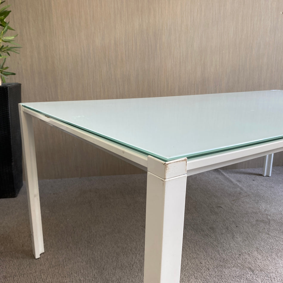 Esstisch gebraucht weiß Glas Tisch 200cm