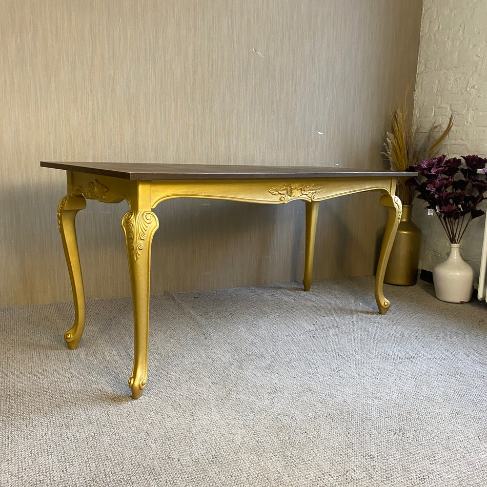 Barock Konsolentisch Gold mit dunkler Platte – elegant & massiv – Tisch gebraucht