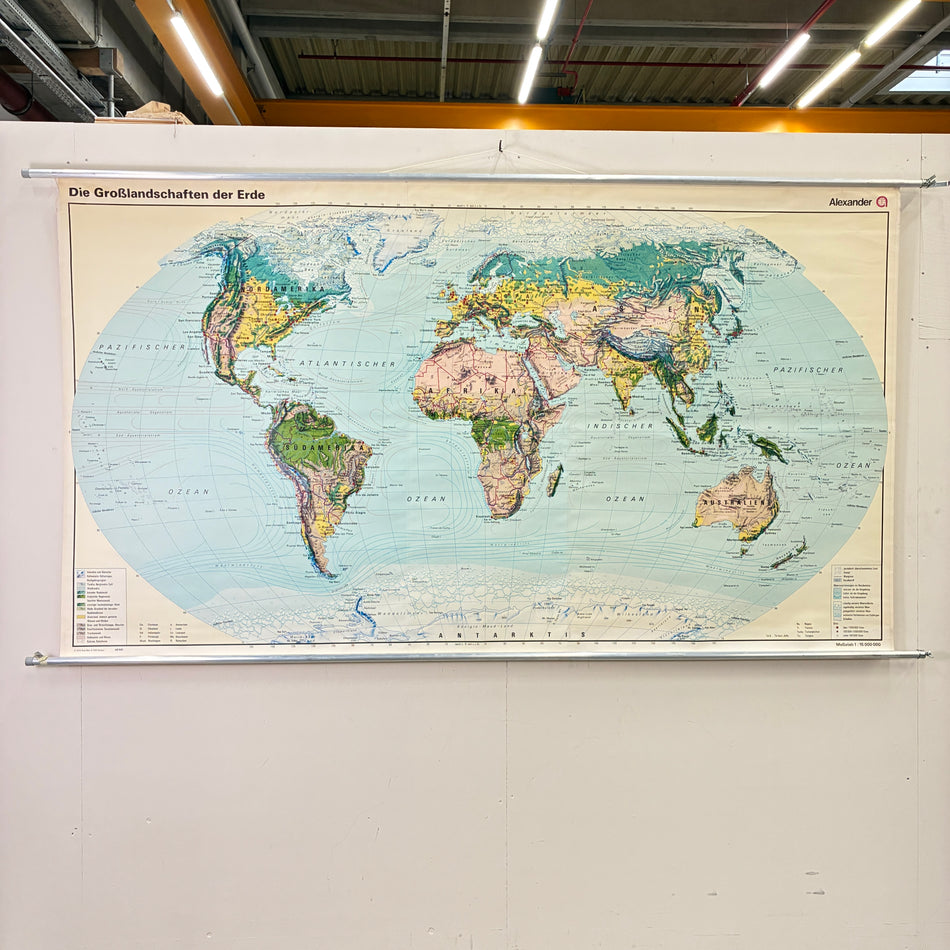 Vintage School Map – Great Landscapes of the Earth – Geography Educational Chart Alexander Roll Map Used