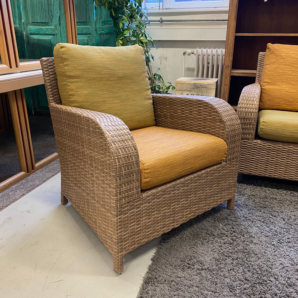 Rattan Set Sofa Ecksofa Couch mit Sessel Kombi Wohnlandschaft
