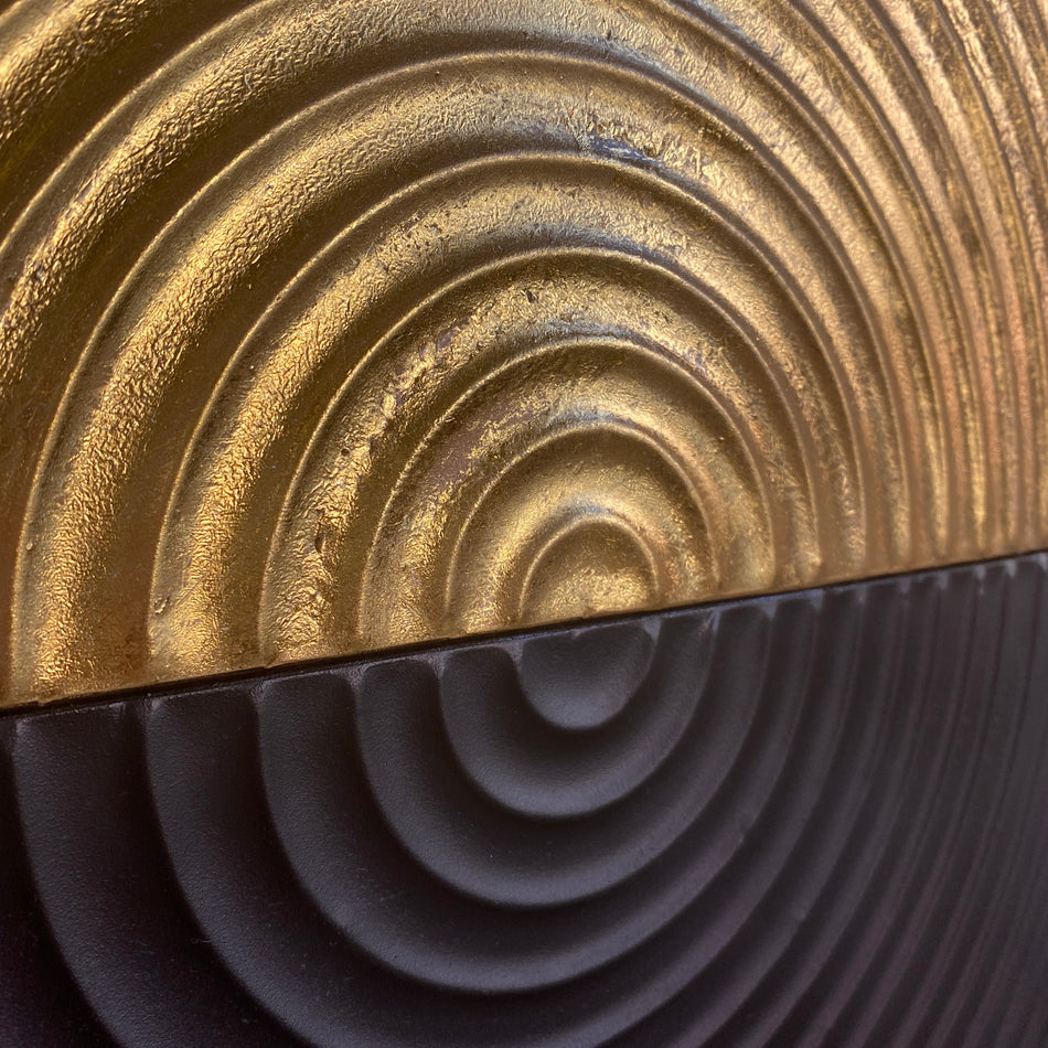 PTMD Vallon Wanddeko gold schwarz Metall Wandbild Kreiswelle 50x70 Deko