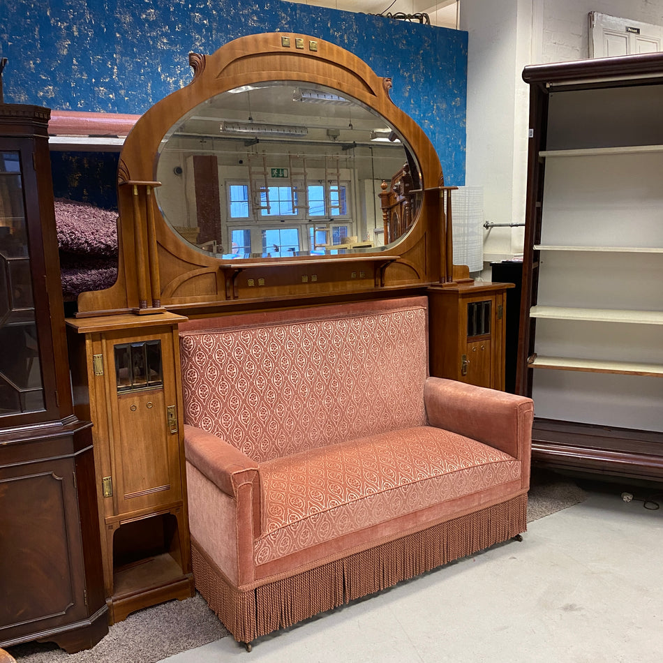 Antikes Jugendstil-Sofa mit Spiegel und Umbau Vintage Couch