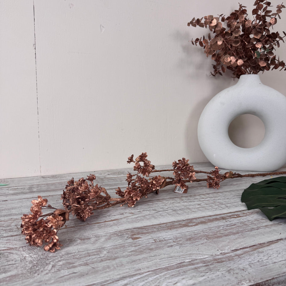 Künstliche Zweigblume Dekoblume Kupferfarben Deko