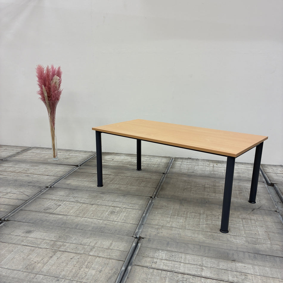ASSMANN Schreibtisch Buche Hell Holz Metall 180x80 Tisch Gebraucht