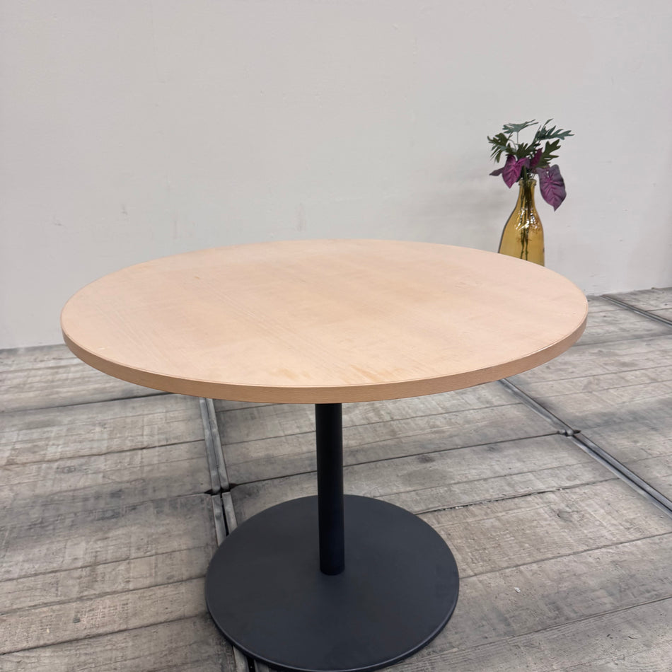Runder Tisch braun hell Holz 100cm Bürotisch Gebraucht