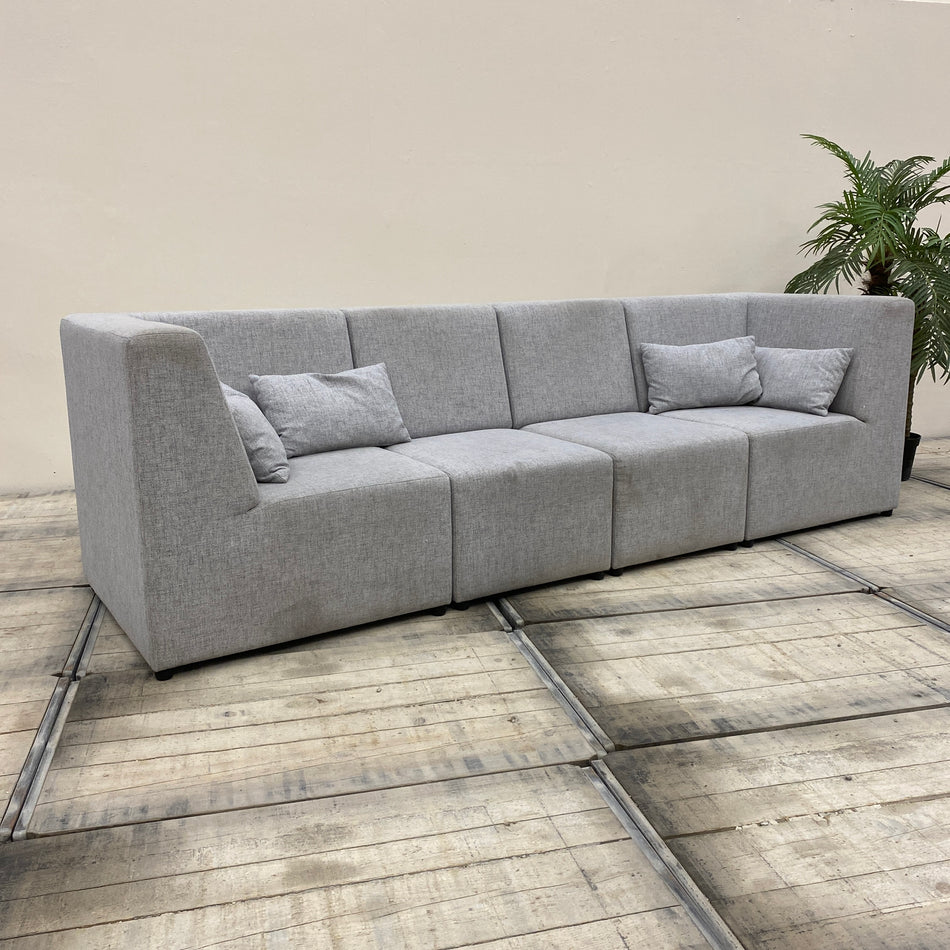 Modulsofa Grau Stoff Lounge Sofa Couch Gebraucht