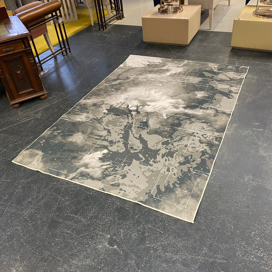 Teppich neu grau Niederflor abstrakt geflammt 180x280
