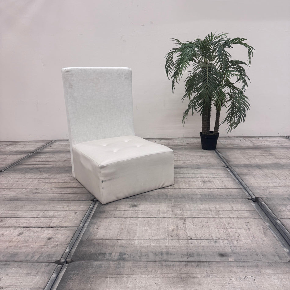 Sitzbank Modul Weiß Creme Kunstleder Stoff Lounge-Sitzmöbel Sofa Gebraucht