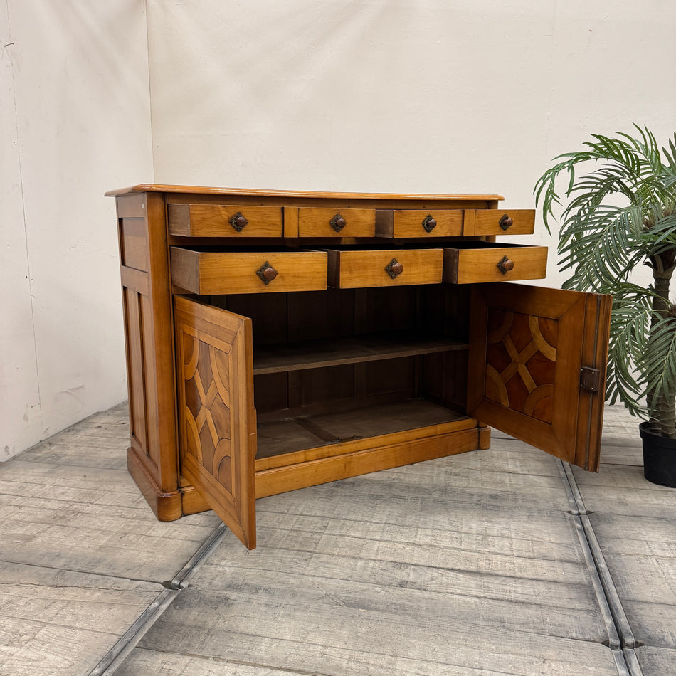 Half-Height Chest of Drawers, Spanish Cherry, Country Style, 20th-Century Vintage