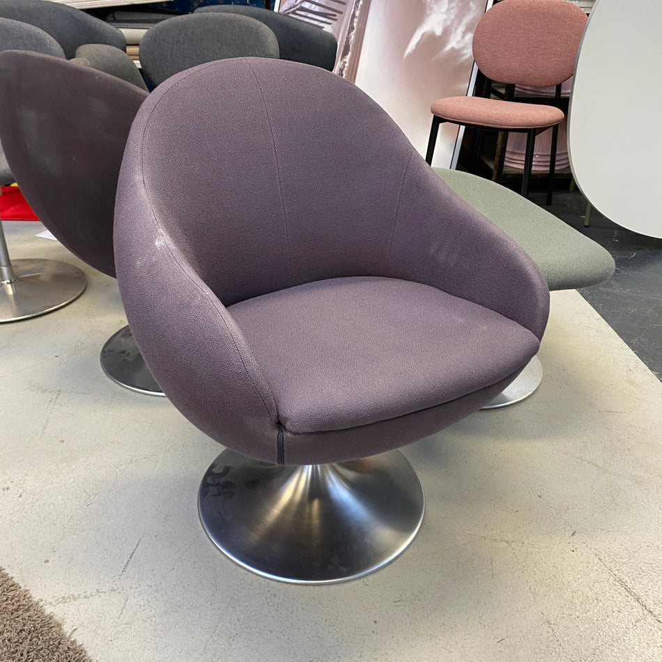 Loungesessel gebraucht graulilaStoffpolsterung drehbar Sessel