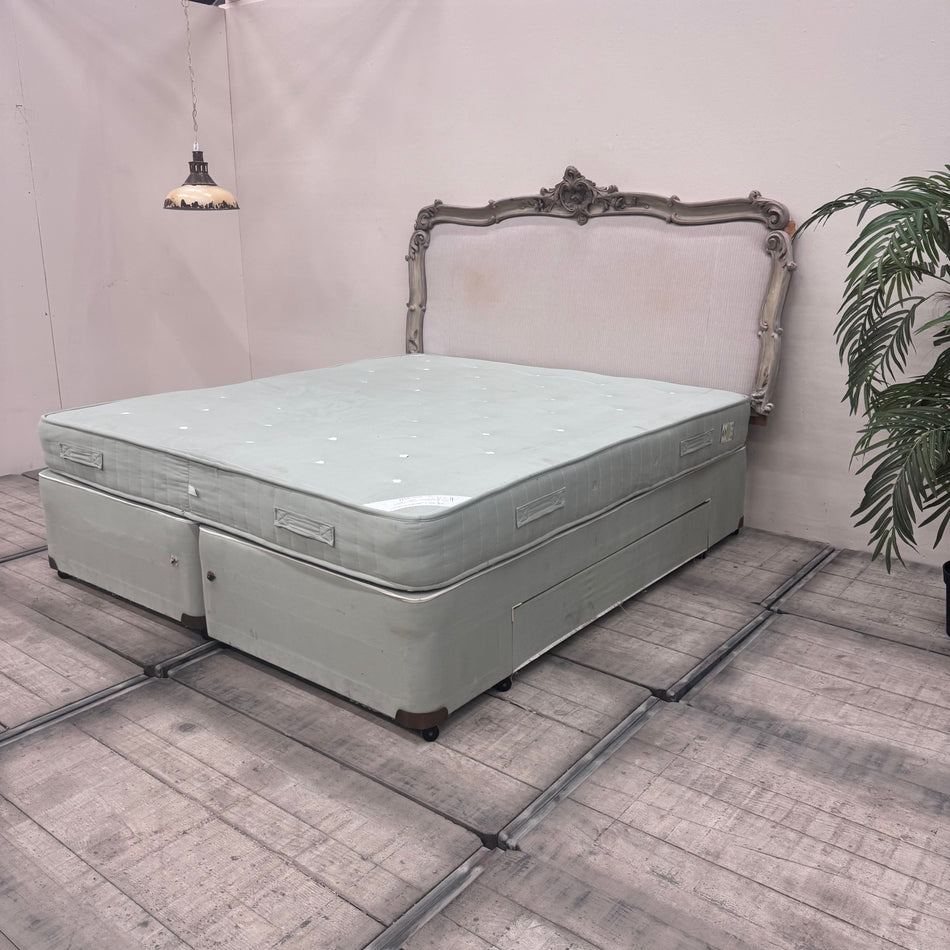 Luxuriöses Boxspringbett 180x200 mit Bettschublade Kopfteil 5-Sterne Schlosshotel