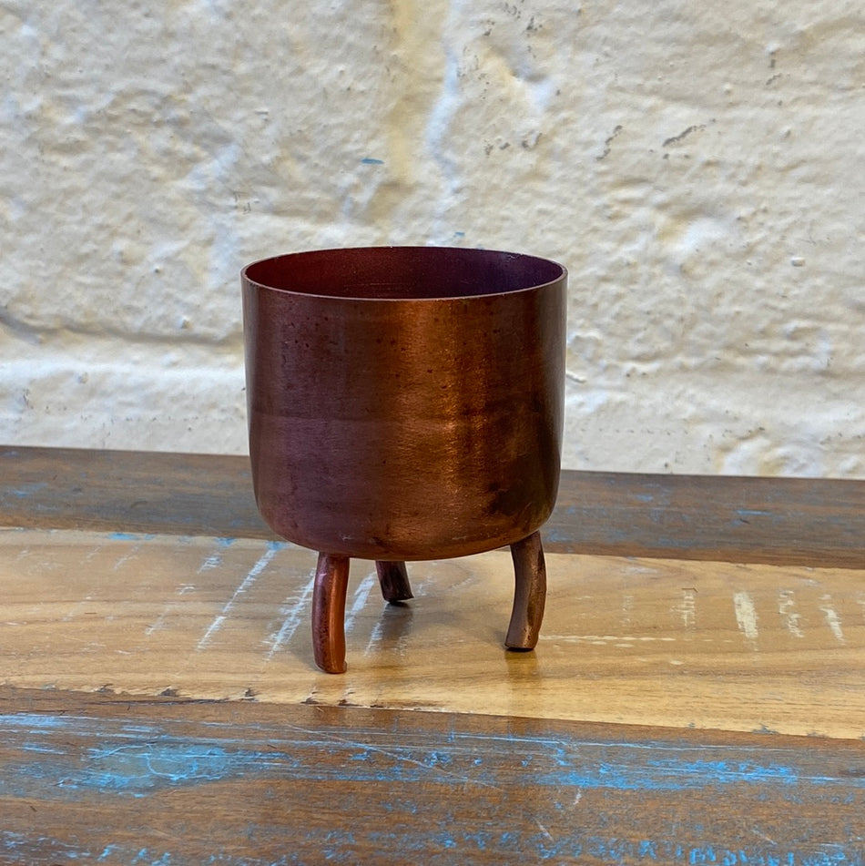 Teelichhalter kupferfarben Metall 8cm metallic