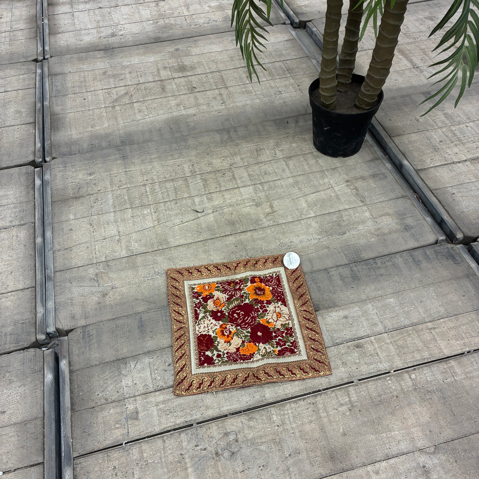 Orientalisches Kissenbezug 39x39cm Blumenmuster Ornament Orient Rot Teppich Gebraucht