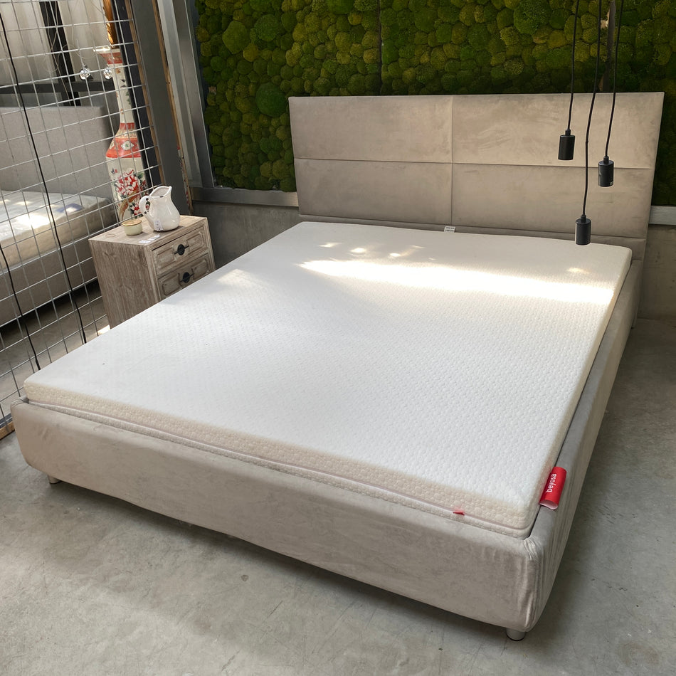 Sleep.8 Orlando Casanova grau Doppelbett neuwertig 180x200 inkl Matratze & Lattenrost grau Polsterbett
