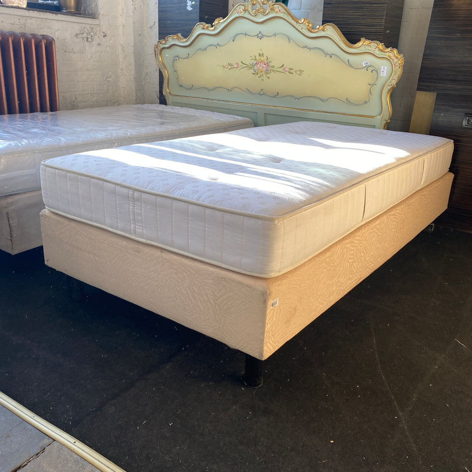 Boxspringbett 100x200 creme mit Matratze Bett gebraucht