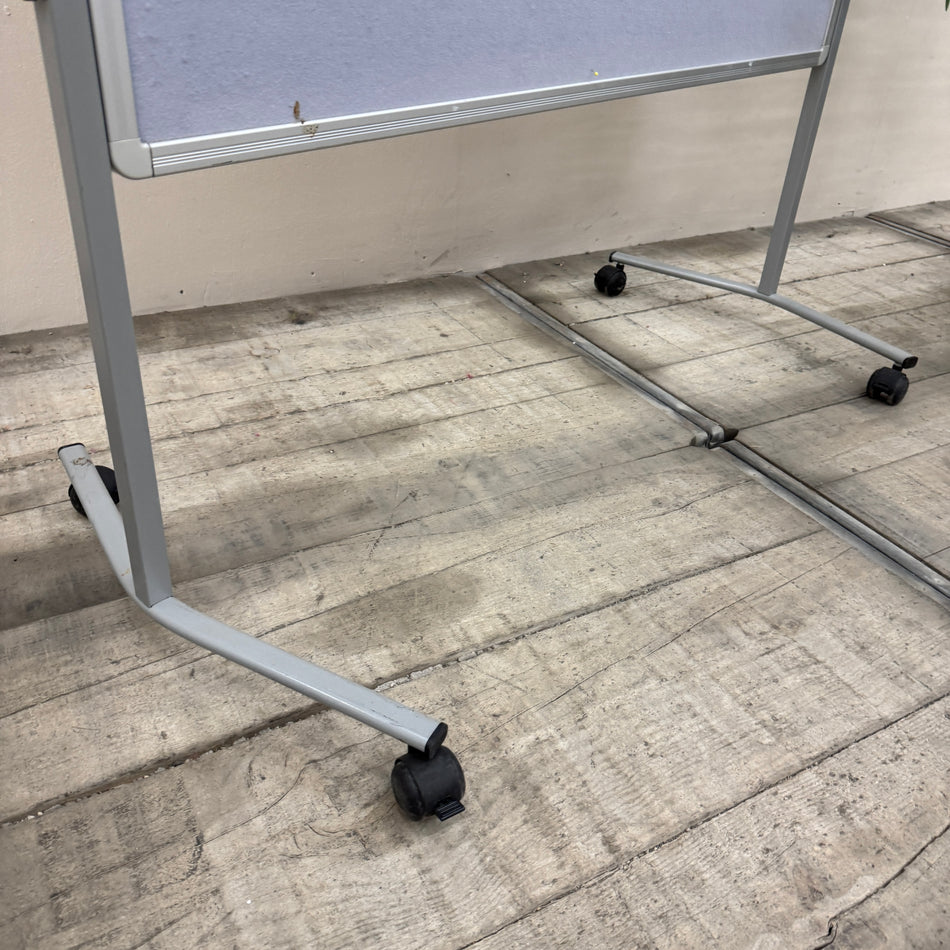 Pinboard, mobile felt partition screen, gray, aluminum, used