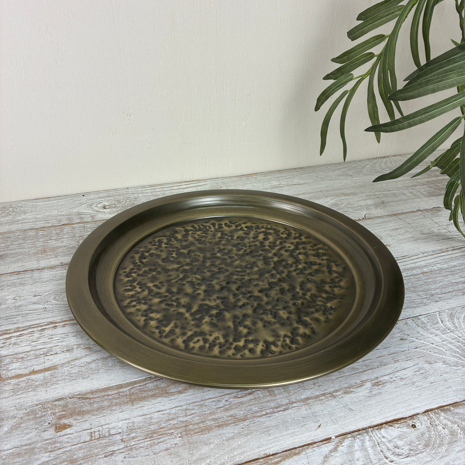 PTMD Janelle Dekoschale Dekotablett Gold Bronze Metall 40cm
