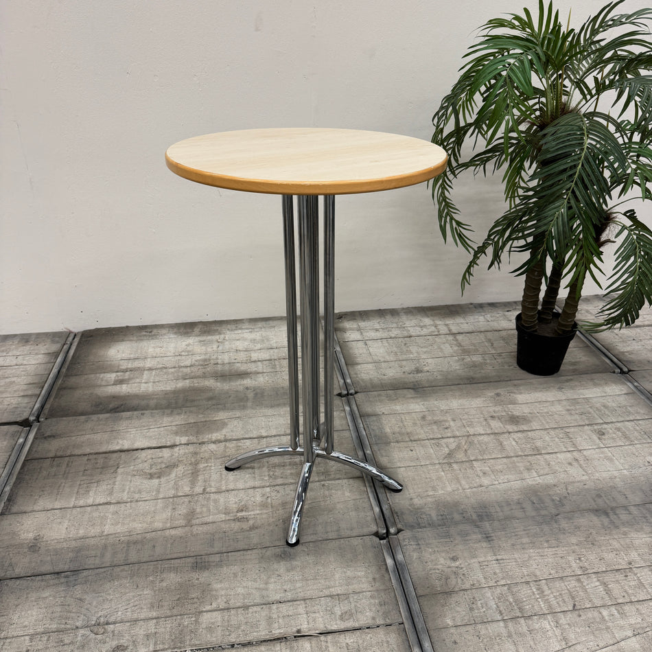Stehtisch Rundtisch Rund Ahorn Chrom Metallgestell Büro Tisch Gebraucht