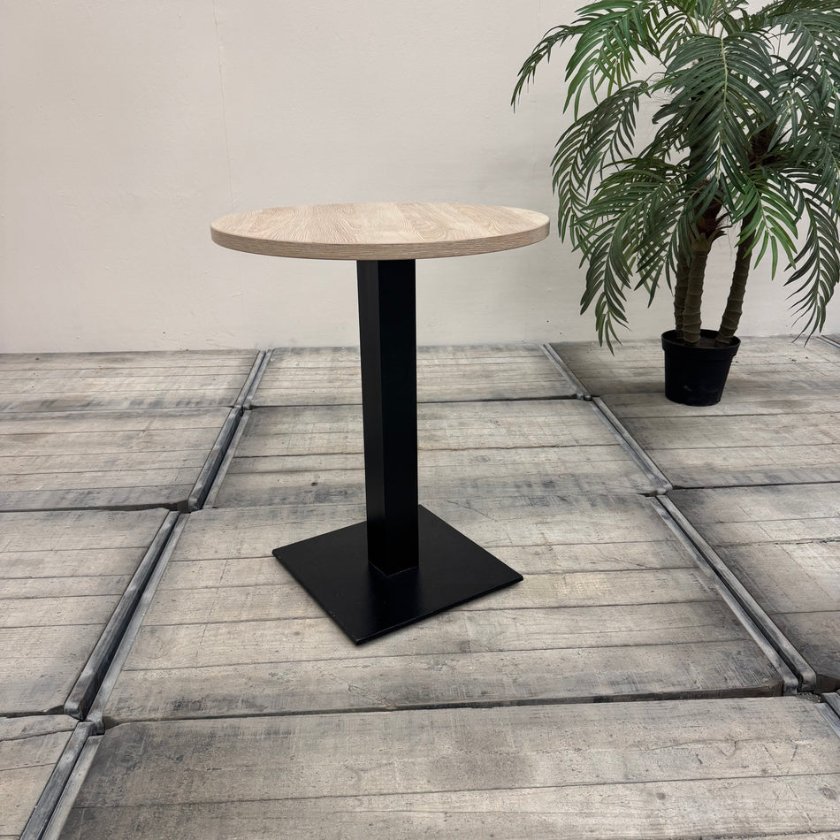 Bistrotisch Rund Hell Schwarz Holz Metall Tisch Gebraucht
