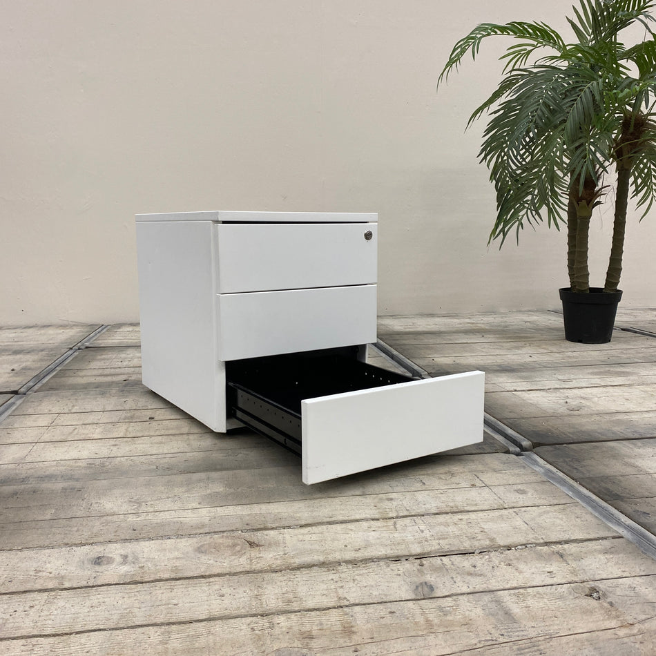 Rollcontainer Weiß Holz 3 Schubladen Schrank Gebraucht