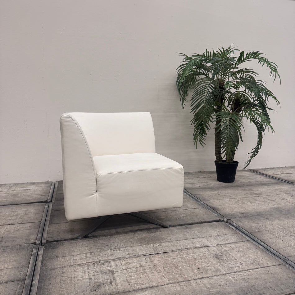 Walter Knoll Sessel Weiß Leder Designer Loungesessel Gebraucht