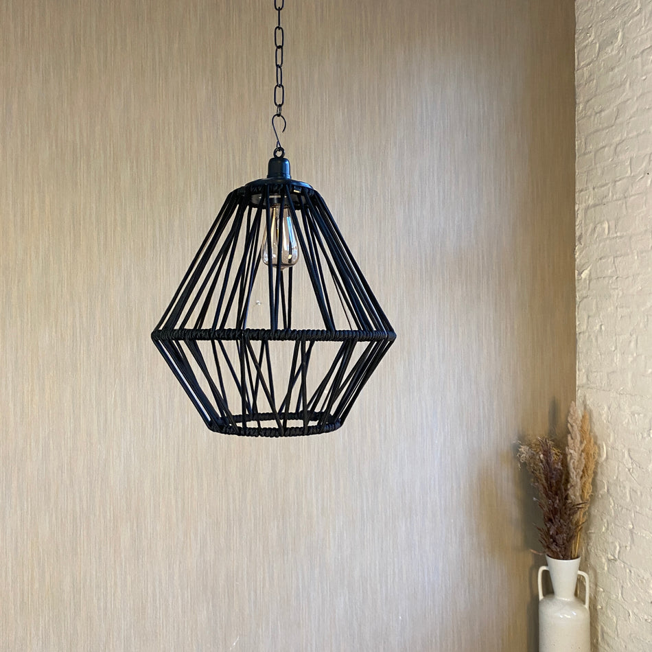 Deckenlampe schwarz Kordel Lampe 47cm