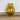 Vase ockergelb transparent Deko 36cm