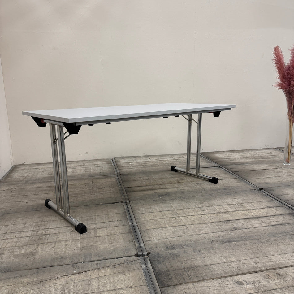 Klapptisch Weiß Chrom Metall Banketttisch Klappbar Tisch Gebraucht