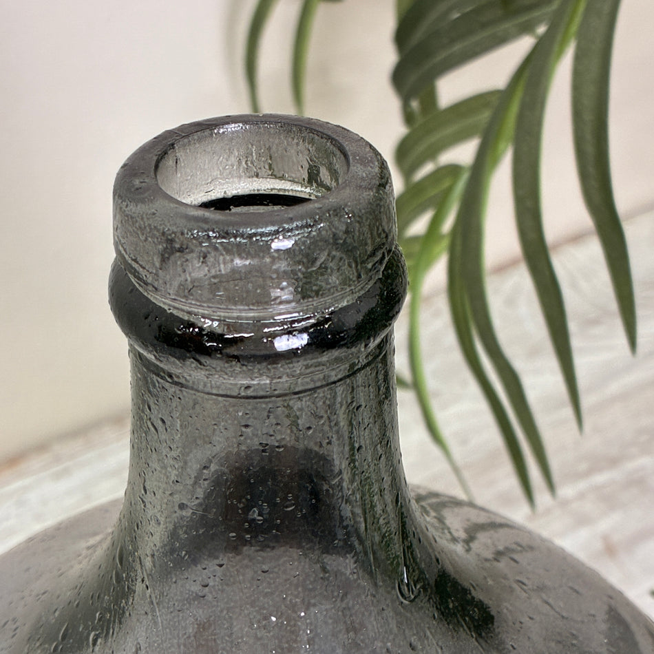 Vase Grau Glas Recyclet Vintage Deko Flasche Vase 30cm