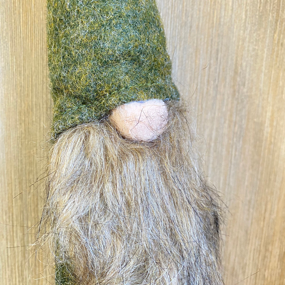 Zwerg am Stock Stoff Figur grün Deko 95cm