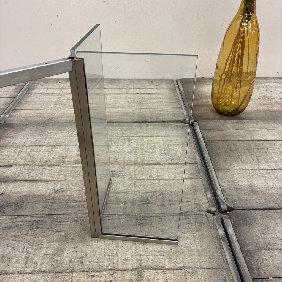Tischgestell Untergestell Glas Metall Transparent Silber Ohne Tischplatte Gebraucht