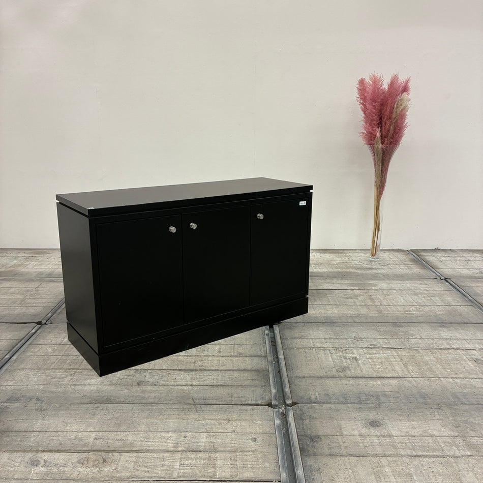 Sideboard Kommode Schwarz Holz Flügeltürenschrank 120cm Schrank Gebraucht