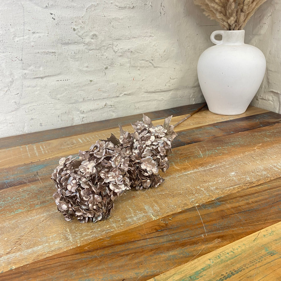 Künstliche Blume Viburnum champagnerfarben 67cm silbern Kunstpflanze