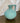Krug Vase eckiger Griff blaugrün Keramik 16 cm