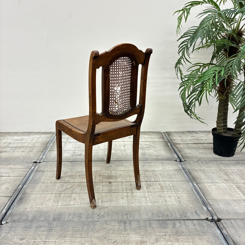 Walnut chair with Viennese cane webbing, first half of the 20th century. Vintage