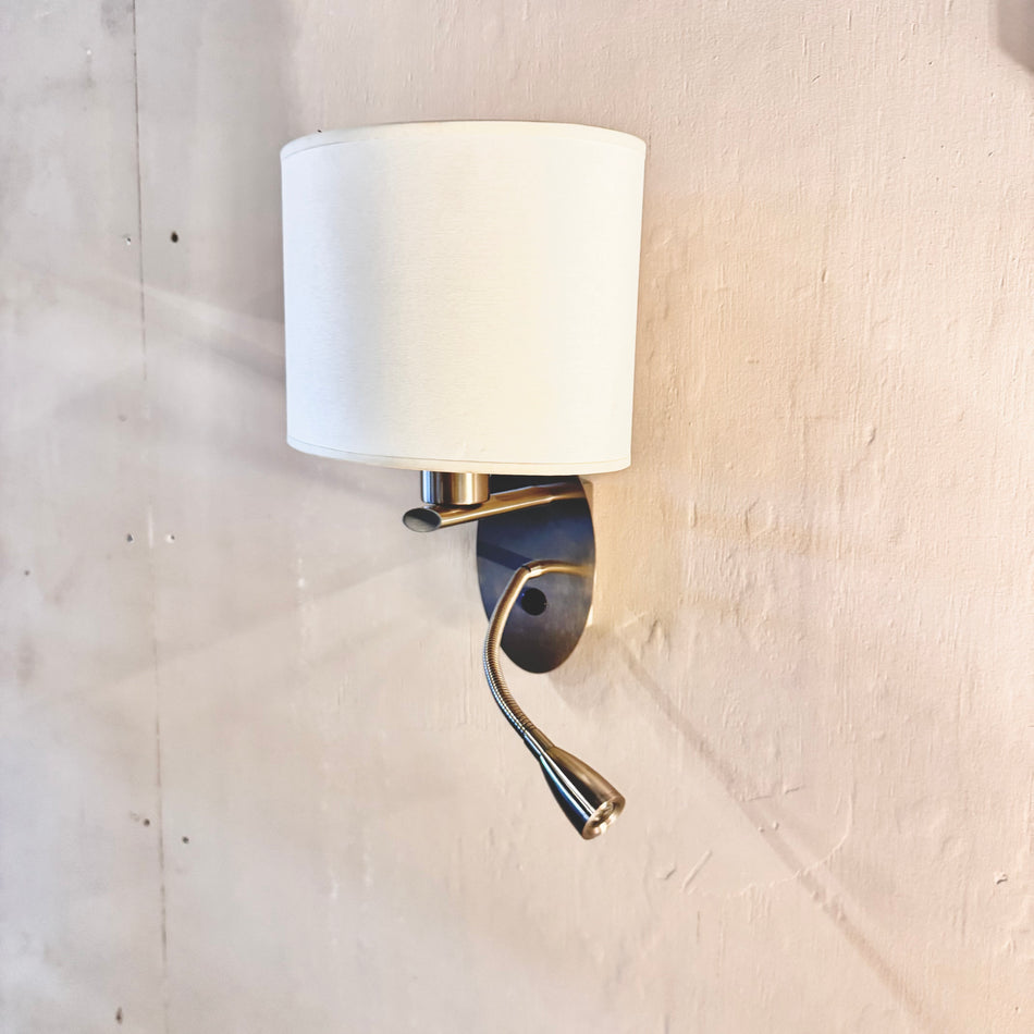 Wandleuchte mit Leselampe Silbern Metall Wandlampe Lampe Gebraucht
