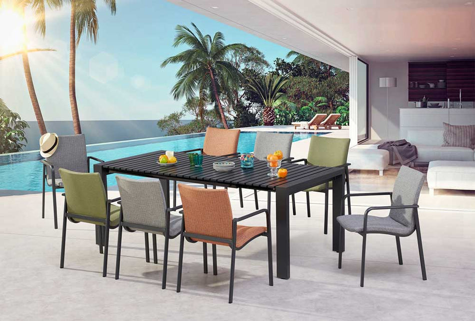 Gartenstuhl Positano Anthrazit/Orange Outdoor Stuhl