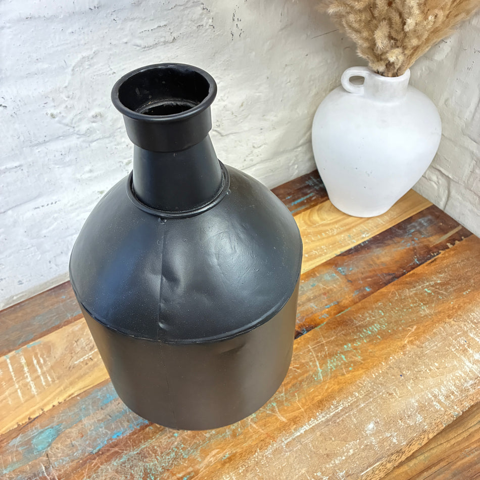 Vase schwarz Metall 37cm